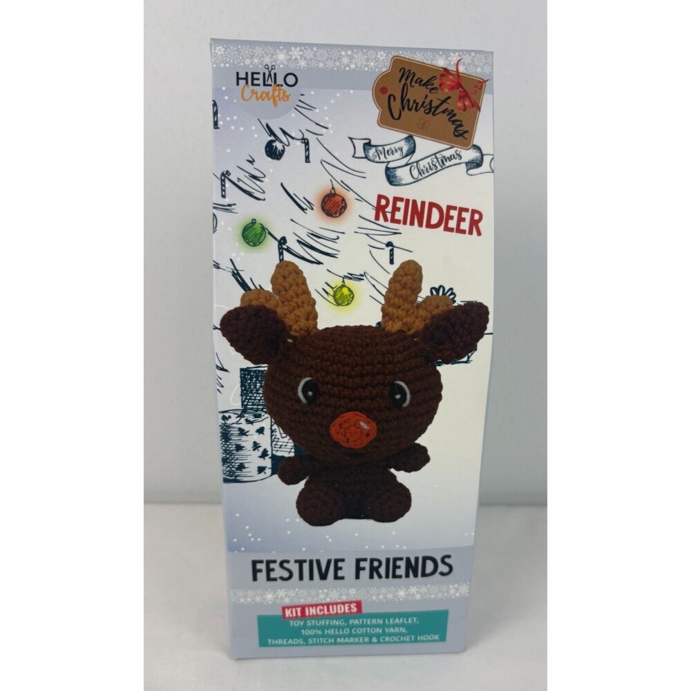Knitty Critters Festive Friends Reindeer Crochet Kit Amigurumi Christmas KC926